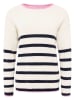 Zwillingsherz Pullover "Streifen" in Creme/ Dunkelblau