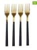 every ware 4-delige set: dessertvorken goudkleurig/zwart - (L)15,5 cm