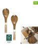 Ethnical Life Sztućce sałatkowe (2 szt.) w kolorze brązowo-beżowym - dł. 30 cm