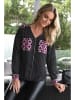 Bleu d'Azur Bluse "Vanessa" in Schwarz/ Pink/ Weiß