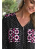 Bleu d'Azur Blouse "Vanessa" zwart/roze/wit