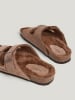 Pepe Jeans FOOTWEAR Skórzane klapki w kolorze brązowym