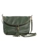 Lucca Baldi Leder-Umhängetasche "Cetona" in Khaki - (B)24 x (H)18 x (T)4 cm