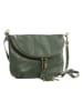 Lucca Baldi Leder-Umhängetasche "Cetona" in Khaki - (B)24 x (H)18 x (T)4 cm