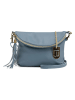 Lucca Baldi Leder-Umhängetasche "Cetona" in Hellblau - (B)24 x (H)18 x (T)4 cm