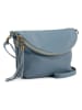 Lucca Baldi Leder-Umhängetasche "Cetona" in Hellblau - (B)24 x (H)18 x (T)4 cm