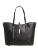Lucca Baldi Leren schoudertas "Montecarlo" zwart - (B)36 x (H)27 x (D)14 cm