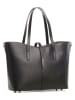 Lucca Baldi Leren schoudertas "Montecarlo" zwart - (B)36 x (H)27 x (D)14 cm