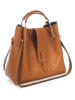 Lucca Baldi Leren handtas "Vinci" lichtbruin - (B)33 x (H)28 x (D)13 cm