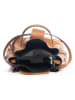 Lucca Baldi Leren handtas "Vinci" lichtbruin - (B)33 x (H)28 x (D)13 cm