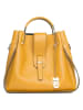 Lucca Baldi Leren handtas "Vinci" geel - (B)33 x (H)28 x (D)13 cm