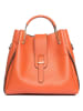 Lucca Baldi Leder-Henkeltasche "Vinci" in Orange - (B)33 x (H)28 x (T)13 cm