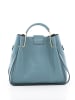 Lucca Baldi Leren handtas "Vinci" lichtblauw - (B)33 x (H)28 x (D)13 cm