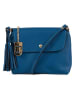 Lucca Baldi Leder-Umhängetasche "Bagni" in Blau - (B)25 x (H)17 x (T)7 cm
