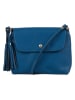 Lucca Baldi Leder-Umhängetasche "Bagni" in Blau - (B)25 x (H)17 x (T)7 cm