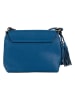 Lucca Baldi Leren schoudertas "Bagni" blauw - (B)25 x (H)17 x (D)7 cm
