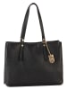 Lucca Baldi Leder-Schultertasche "Molina" in Schwarz - (B)34 x (H)27 x (T)14 cm