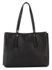Lucca Baldi Leder-Schultertasche "Molina" in Schwarz - (B)34 x (H)27 x (T)14 cm