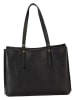 Lucca Baldi Leder-Schultertasche "Molina" in Schwarz - (B)34 x (H)27 x (T)14 cm