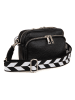 Lucca Baldi Leder-Umhängetasche "Feltre" in Schwarz - (B)19 x (H)15 x (T)7 cm
