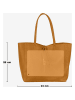 Lucca Baldi Leder-Schultertasche "Spoleto" in Hellbraun - (B)34 x (H)28 x (T)14 cm