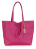 Lucca Baldi Leren schoudertas "Spoleto" roze - (B)34 x (H)28 x (D)14 cm