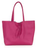 Lucca Baldi Leren schoudertas "Spoleto" roze - (B)34 x (H)28 x (D)14 cm