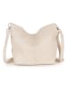 Lucca Baldi Leder-Schultertasche "Trapani" in Beige - (B)33 x (H)25 x (T)14 cm