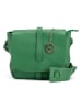 Lia Biassoni Leren schoudertas "Mella" groen - (B)24 x (H)20 x (D)9 cm