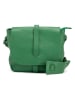 Lia Biassoni Leren schoudertas "Mella" groen - (B)24 x (H)20 x (D)9 cm