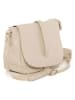 Lia Biassoni Leder-Umhängetasche "Mella" in Beige - (B)24 x (H)20 x (T)9 cm