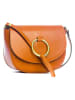 Lia Biassoni Leder-Umhängetasche "Tidone" in Hellbraun - (B)20 x (H)18 x (T)8 cm