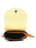 Lia Biassoni Leder-Umhängetasche "Tidone" in Hellbraun - (B)20 x (H)18 x (T)8 cm