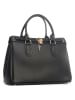Lia Biassoni Leder-Henkeltasche "Nure" in Schwarz - (B)36 x (H)28 x (T)18 cm