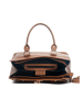 Lia Biassoni Leren handtas "Nure" lichtbruin - (B)36 x (H)28 x (D)18 cm