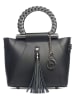 Lia Biassoni Leder-Henkeltasche "Garlate" in Schwarz - (B)28 x (H)21 x (T)10 cm