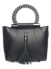 Lia Biassoni Leder-Henkeltasche "Garlate" in Schwarz - (B)28 x (H)21 x (T)10 cm