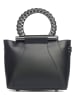 Lia Biassoni Leder-Henkeltasche "Garlate" in Schwarz - (B)28 x (H)21 x (T)10 cm