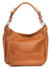 Lia Biassoni Leren schoudertas "Monate" lichtbruin - (B)36 x (H)26 x (D)10 cm
