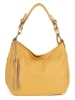 Lia Biassoni Leder-Schultertasche "Monate" in Senf - (B)36 x (H)26 x (T)10 cm