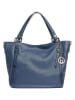 Lia Biassoni Skórzany shopper bag "Alserio" w kolorze niebieskim - 42 x 26 x 14 cm