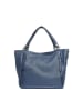 Lia Biassoni Skórzany shopper bag "Alserio" w kolorze niebieskim - 42 x 26 x 14 cm