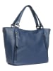 Lia Biassoni Skórzany shopper bag "Alserio" w kolorze niebieskim - 42 x 26 x 14 cm