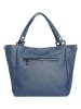 Lia Biassoni Leder-Shopper "Alserio" in Blau - (B)42 x (H)26 x (T)14 cm