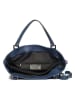 Lia Biassoni Skórzany shopper bag "Alserio" w kolorze niebieskim - 42 x 26 x 14 cm
