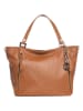 Lia Biassoni Leder-Shopper "Alserio" in Hellbraun - (B)42 x (H)26 x (T)14 cm