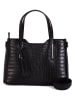 Lia Biassoni Leren handtas "Acco" zwart - (B)32 x (H)22 x (D)12 cm