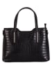 Lia Biassoni Leren handtas "Acco" zwart - (B)32 x (H)22 x (D)12 cm