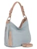 Lia Biassoni Leren schoudertas "Garga" lichtblauw - (B)36 x (H)26 x (D)10 cm