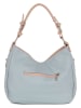 Lia Biassoni Leren schoudertas "Garga" lichtblauw - (B)36 x (H)26 x (D)10 cm